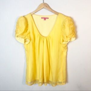 Walter Baker Ruched Sleeve Top
